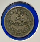 Columbia Lazareto Leper Colony 2 Centavos 1921 World Coin