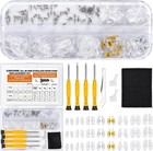 Eyeglass Nose Pads Replacement 24 Pairs Screw-in Kit With 4 Sizes Screws
