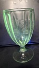 Vintage Clear Glass Spooner goblet With Hand Etched Floral Designs Glows By Uv