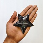 Handcrafted 3 5  Obsidian Star     Black Stone Protection Charm     Pagan Wicca