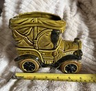 Vintage Automobile Car Antique Convertible Ceramic Planter  made In Japan  green