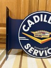 Cadillac Service Flange Sign 2 Sided Gas Garage Parts Vintage Style Wall Decor