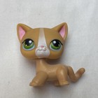 Vintage Littlest Pet Shop  72 Orange White Shorthair Cat Green Eyes Lps