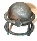 Terrestrial Celestial Sphere Globe Engraved Indo Persian Brass Vintage Antique
