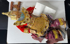 Vtg Ornate Handmade Thai Indonesian Burmese Asian Wooden Hand Puppet Marionette