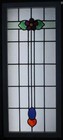 Large Old English Leaded Stained Glass Window Pretty Floral 45 1 2  X 19 3 4 