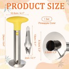9 4x4 1 Inch Pineapple Corer And Slicer Set Stainless Steel Yellow 