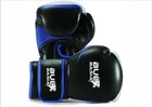 Leather Boxing Blue Gloves Sparring Mitt Muay Thai Punching Bag Kickboxing Mma