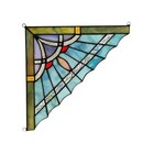 2 Stained Glass Corner Window Panels Handcrafted Mission Design Tiffany Style