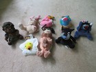 Vintage  1997  Plush Meanies Beanies Lot Of 9 Series 1 With Hang Tags