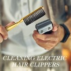 2 Pcs Soft Bristles Barber Blade Cleaning Clipper Trimmer Nylon Brush Gold Black