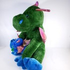 Dan Dee Large Jumbo Green Sitting Dragon With Blue Baby Plush Stuffed Toy Gift
