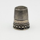 Antique Size 10 Stern Brothers Sterling Silver Thimble Diamond Motif  185