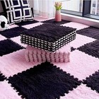 12pcs Carpet Squares Puzzle Floor Mat  Plush Interlocking Carpet Tiles