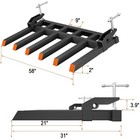 4000lb 58  Clamp On Debris Forks Heavy Duty For Tractor Bucket Loader Skid Steer