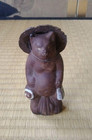 Vintage Japanese Ceramic Figurine Tanuki Raccoon Dog Showa Hat
