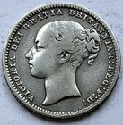 1875 Queen Victoria One 1 - Shilling Coin 9 25 Sliver Very Fine Grade