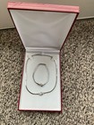 Mather Day silver Set 925  Necklace bracelet  With Artificial Diamonds  Italy