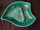 Vintage Mid-century Modern Art Pottery Ashtray Turquoise Blue Made In The Usa 