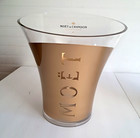 Moet   Chandon Champagne Ice Bucket Acrylic Plastic Clear And Gold 11x11 Inch