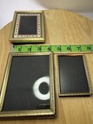 Vintage Lot Of 3 Small Mini Gold Brass Picture Photo Frames Hallmark    D1