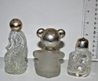 3 Vintage Avon Perfume Bottle Miniatures- Squirrel  Sea Horse    Teddy Bear   e 