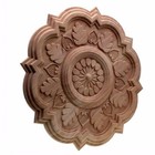 Circular Carving Natural Wood Appliques Furniture Cabinet Unpainted Figurines