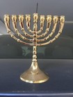 Hanukkah Menorah Jewish Judaica Israel Vintage Brass Chanukah Candle Holder