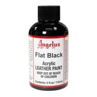 Angelus Brand Acrylic Leather Paint Waterproof - Color Flat Black 4 Fl oz 118ml 