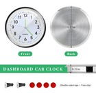 Fkewp 2 Pcs Stick On Dashboard Car Clock  Mini Luminous Auto White black 