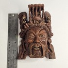 6  Hand-carved Zhong Kui Wooden Mask     Dragon Crown Demon Queller Protector