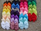 4    Inch 12 Pcs Pinwheel Hair Bows Girl Baby Alligator Grosgrain Ribbon Handmade  