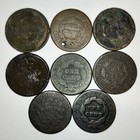 Lot Of Eight Cull Draped Bust   Coronet Liberty Head Large Cents - 1c Us Coins