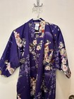 Purple Geisha Japanese Kimono With Belt Made In Japan Size 45 Vintage Nwt