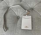  Coach Women s Canvas Id Badge Card Case Lanyard Light Khaki Chalk F63274