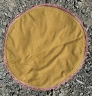 Vtg Cut Velvet Doily With Floral Patterns And Lace Trim  Likely Made In Belgium