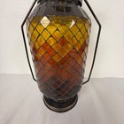 Stained Glass Lantern Tea Light Holder Hanging Or Freestanding 15  H Mid Eastern