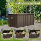 120 Gallon Dark Outdoor Storage Deck Box Waterproof Lockable Steel Large Patio