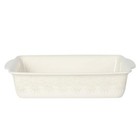 Pioneer Woman Vintage Lace 9  X 13  Ceramic Baker Acacia Wood Lid Linen