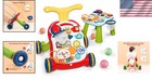 Infant Learning Walker With Adjustable Handle   Safe Abs Material - Red Style