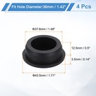 4pcs Silicone Hole Plugs Round Rubber Stopper For 36mm 1 42  Hole Black 