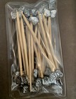Unique Cocktail Set-wicker wire Handles    W 25 Stainless Butterfly Toothpicks-new
