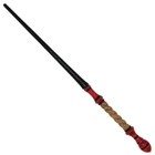 15 25  Hand Turned Carved Ruby Tear Teak Wood Magic Wand Witch Wizard W free Bag