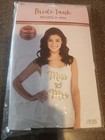 Amscan Bride Tank Top Miss To Mrs White Nylon Gold Glitter Adult Standard Size