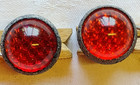 Pair Of Vintage Glass Number Plate Jewels