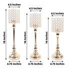 3 Gold Metal Goblet Acrylic Beads Votive Candle Holders Centerpieces Party Event