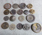 18 Antique Vintage Metal Picture Buttons Flowers Floral