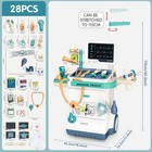 Doctor Kit For Kids 28 Accessories Pretend Medical Station Set Mobile Cart Wi   