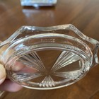 2 Vintage Reims France Deco Glass Crystal Starburst Snowflake Stackable Coasters