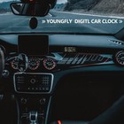 Youngfly Small Digital Clock  Mini Car Dashboard 0 7 3 5 4 7 Inch  Black 
